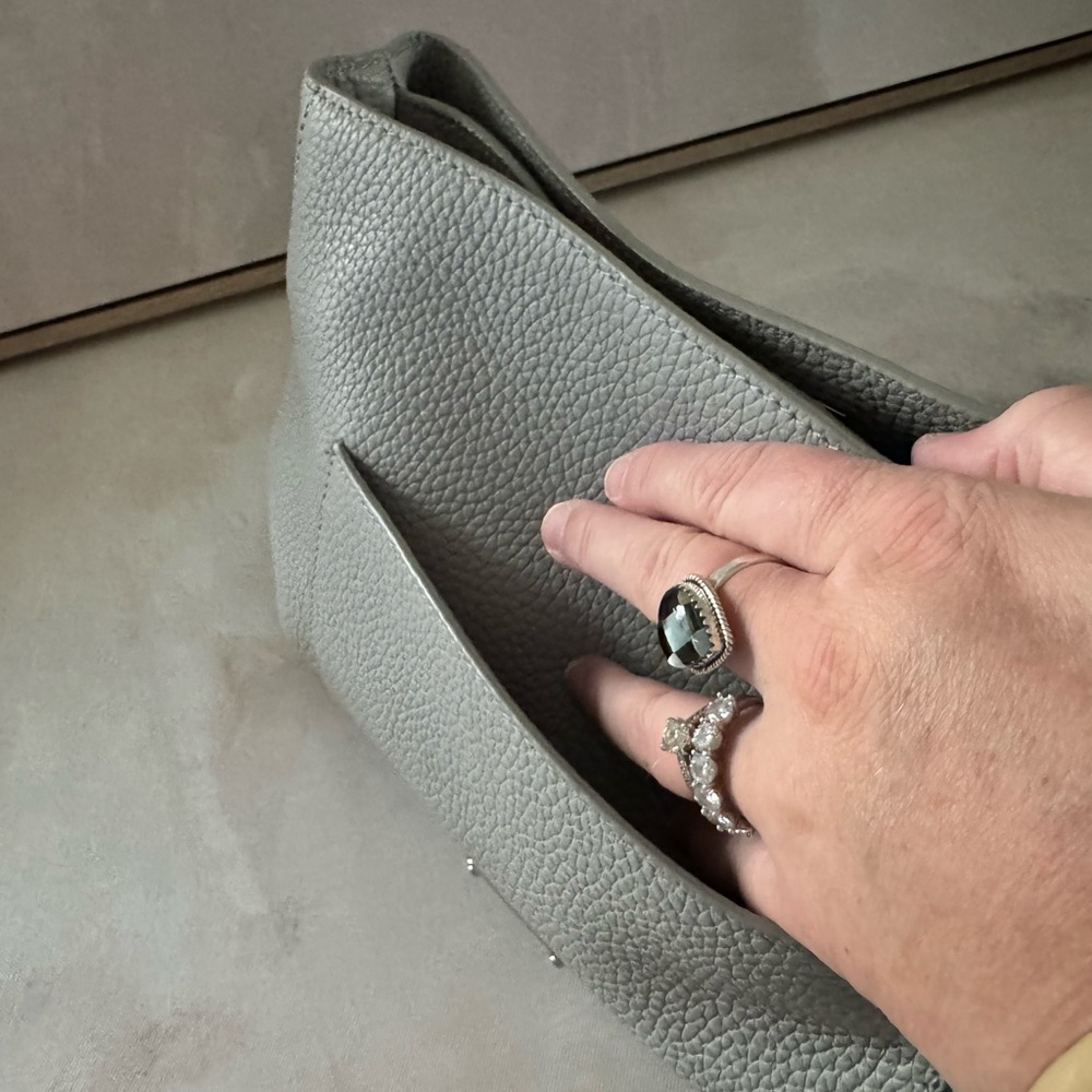 Rebecca Minkoff Darren East/West Leather Shoulder Bag in Dove Gray - Picture 7 of 16